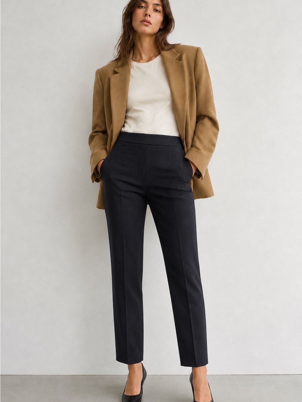 Sandro Paris Navy Straight-Leg Tailored Trousers | 36